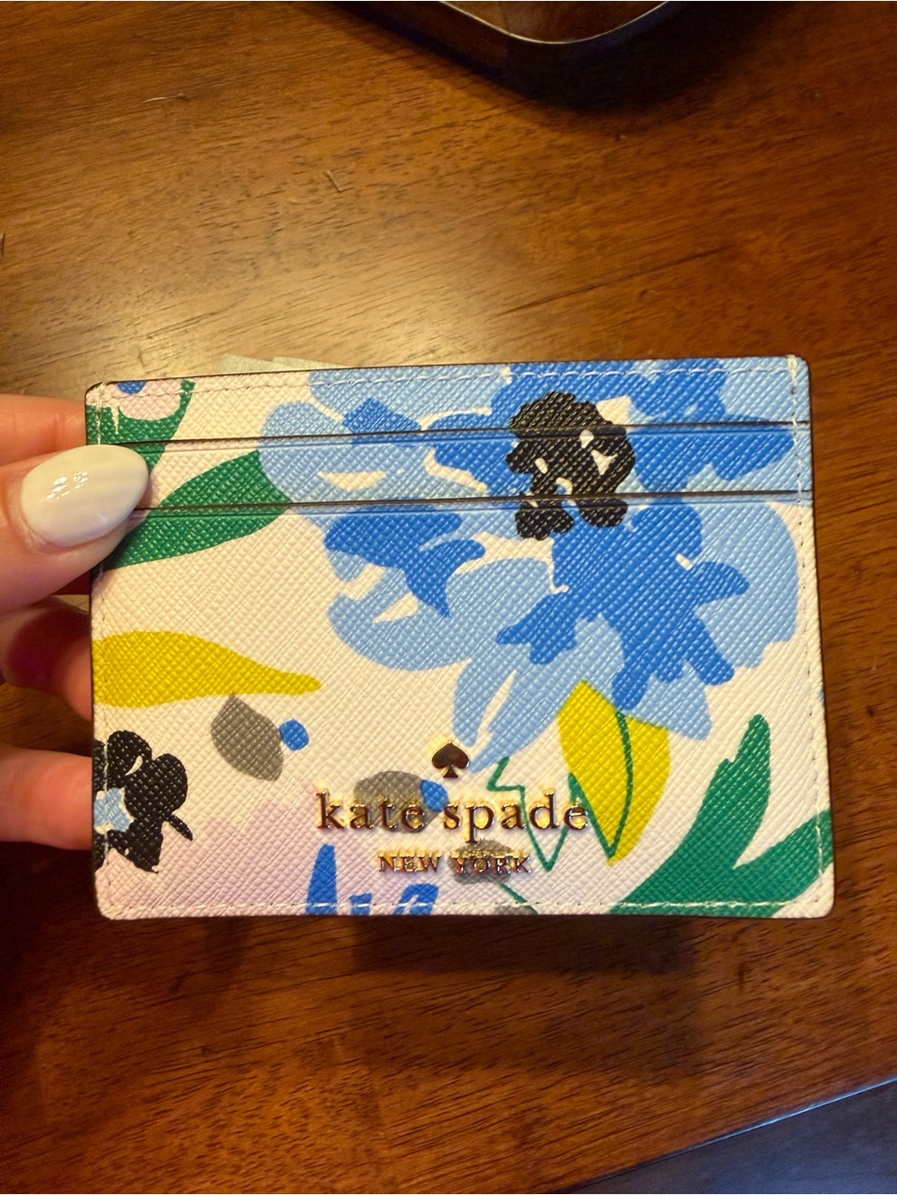 kate spade NEW Pink Canvas Floral Crossbody Bag & Cardholder - Blue Floral $358 - Picture 12 of 14